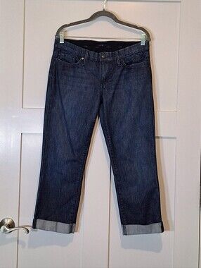 Joes Jeans Cuffed Capris Denim Midrise Cotton Stretch Darkwash Size 30